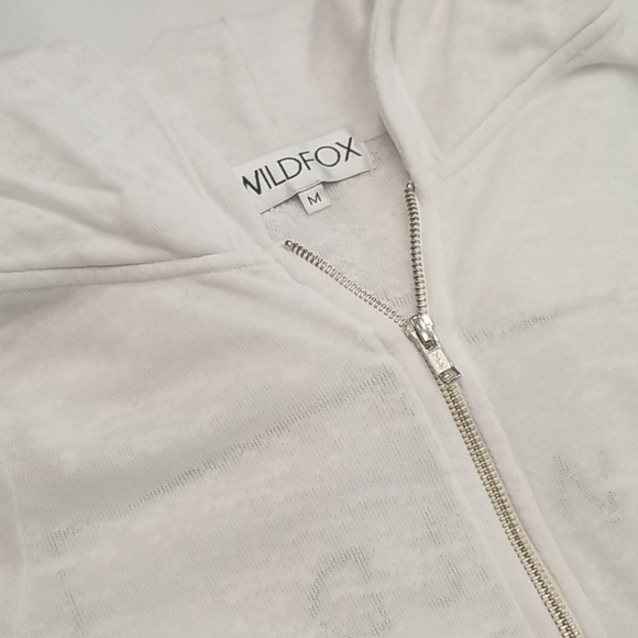 Wildfox White Wild at Heart Full Zip Hoodie MED - Picture 4 of 6